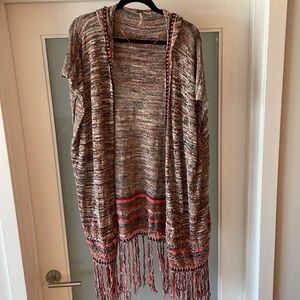 Free People // Hooded Kimono with fringe